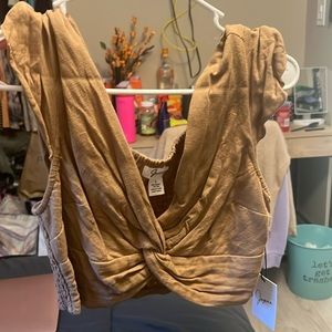 Tan Criss Cross Crop Top from Marshall’s